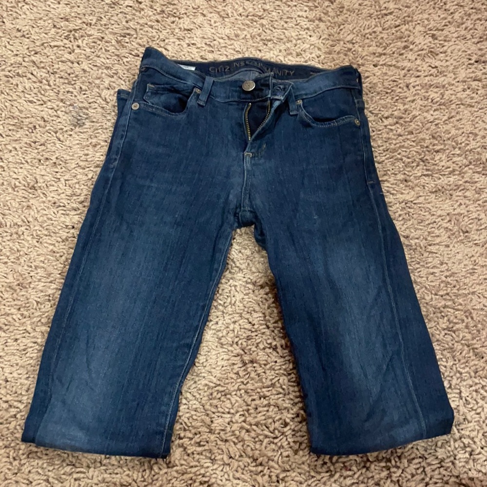Citizens of humanity dark wash mid rise skinny jeans